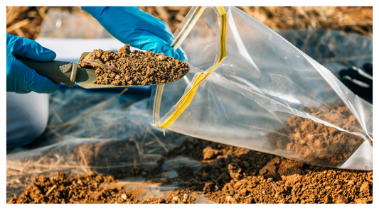 image of a sample of soil being taken